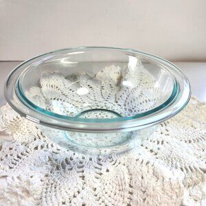Pyrex Bowl Blue Tint 1 Quart Tempered Glass Bowl Dish 950 ml Microwave Safe